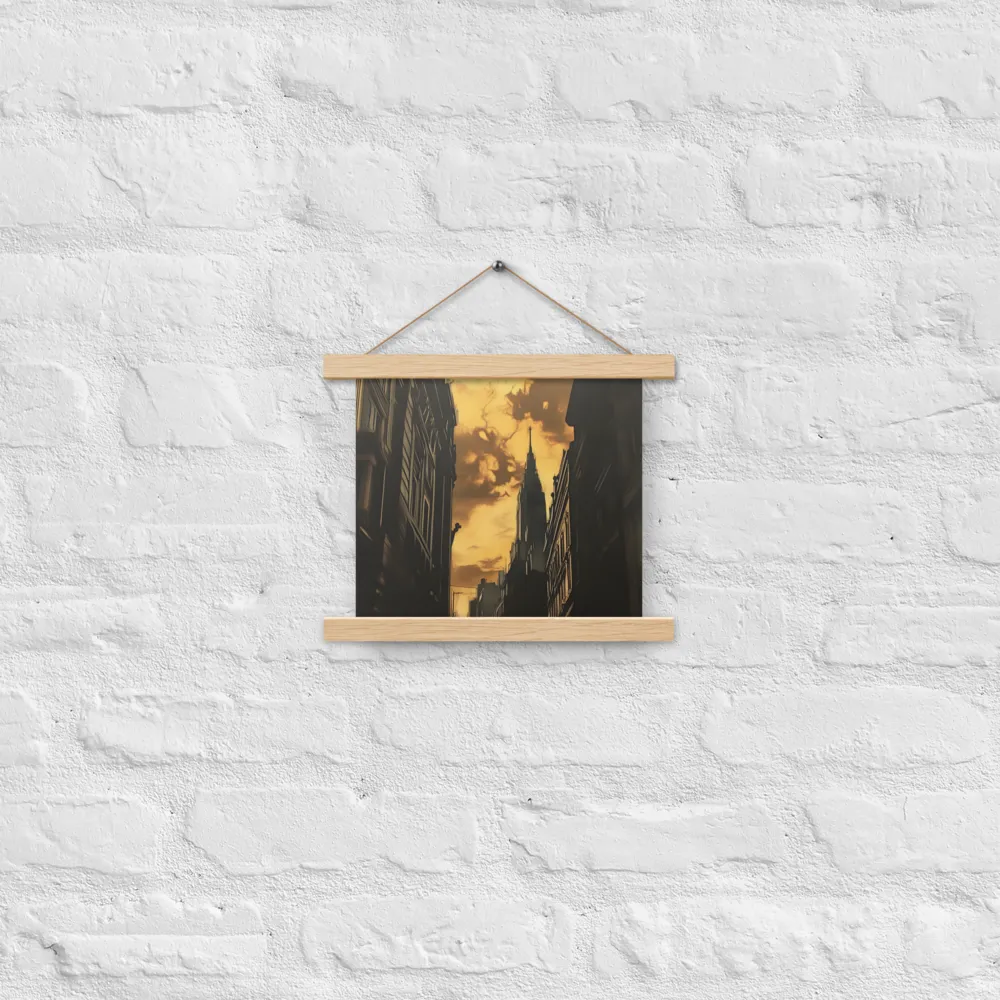 The Twilight Streets | Poster With Oak Wood Hanger | 10″×10″