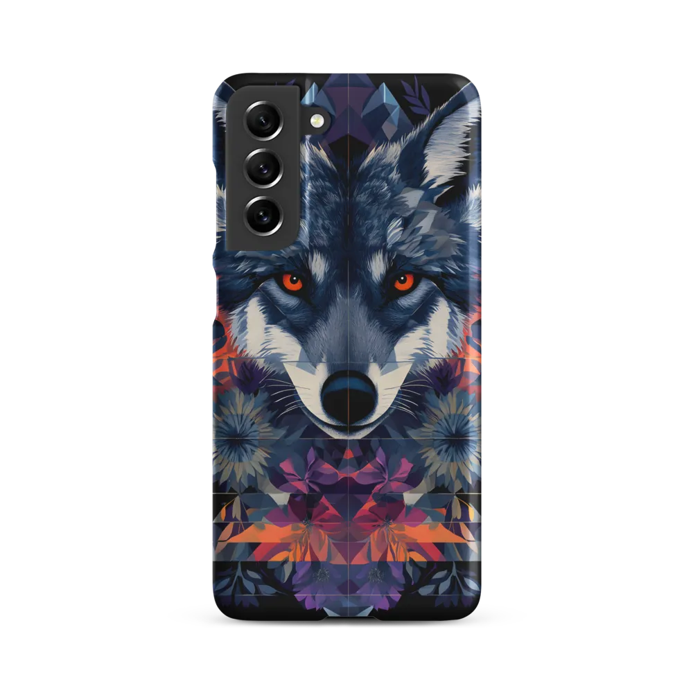 Mystical Wolf Amidst Floral Geometry