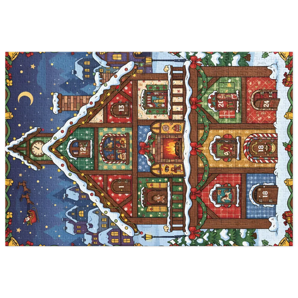 Festive Advent Calendar House 
 Jigsaw Puzzle in Tin Box