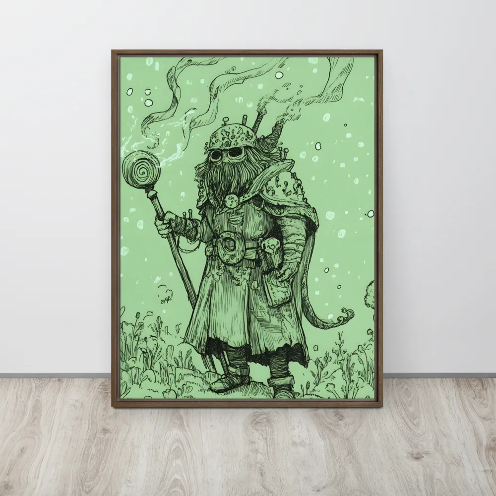The Enigmatic Wizard | Canvas with Brown Frame | 24″×32″
