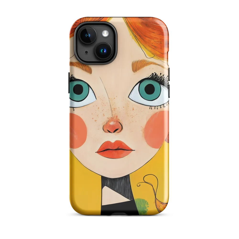 Whimsical Portrait of a Girl | Phone Case |  15 Plus | Tough Case | Glossy