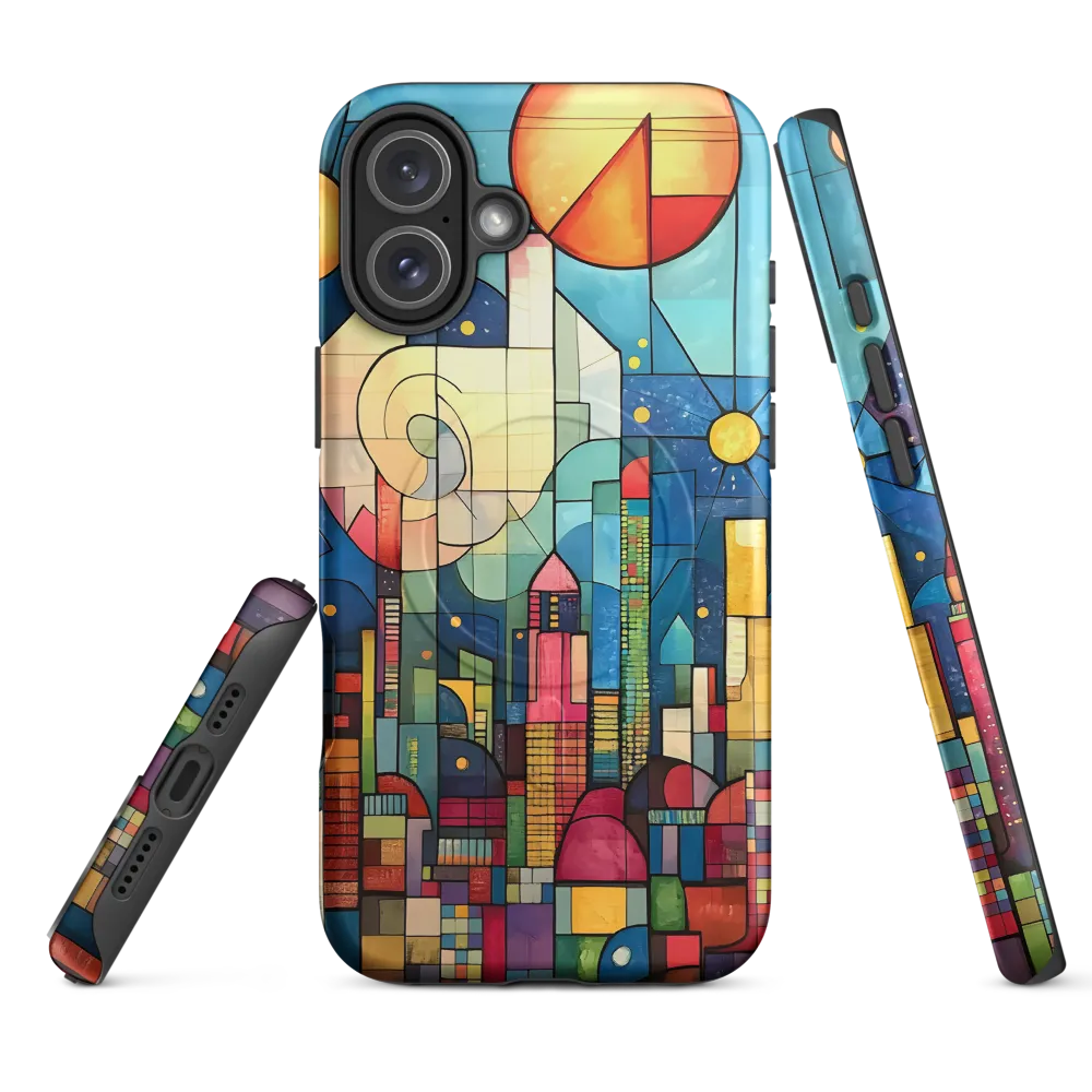 Geometric Harmony: A Vibrant Cityscape