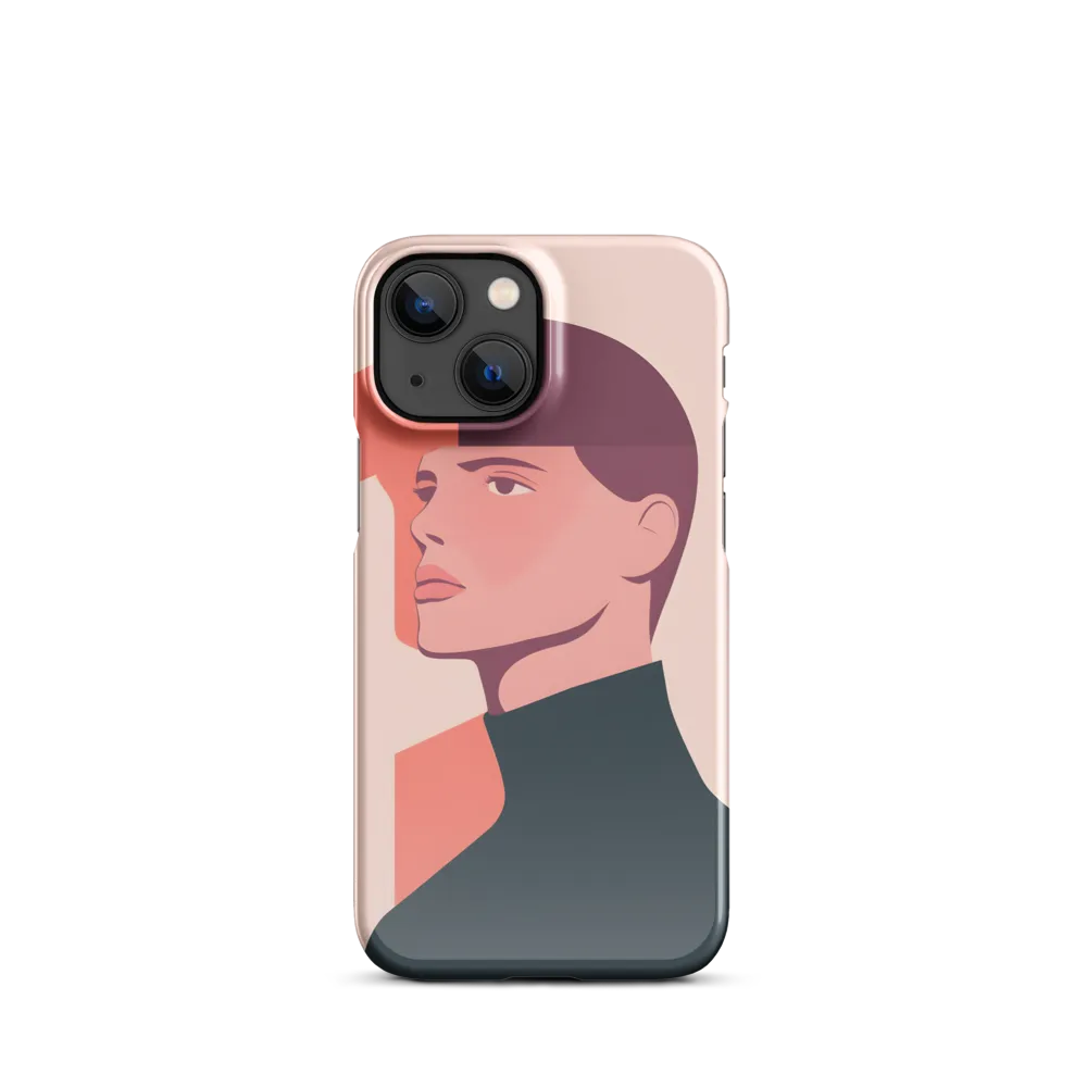 Contemplative Portrait in Minimalism | Phone Case |  13 Mini | Snap Case | Glossy