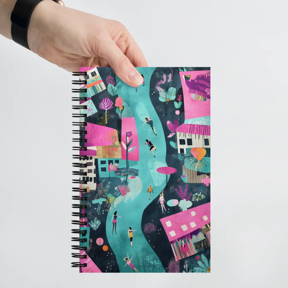 Whimsical Journey Through a Vibrant Landscape | Spiral Notebook