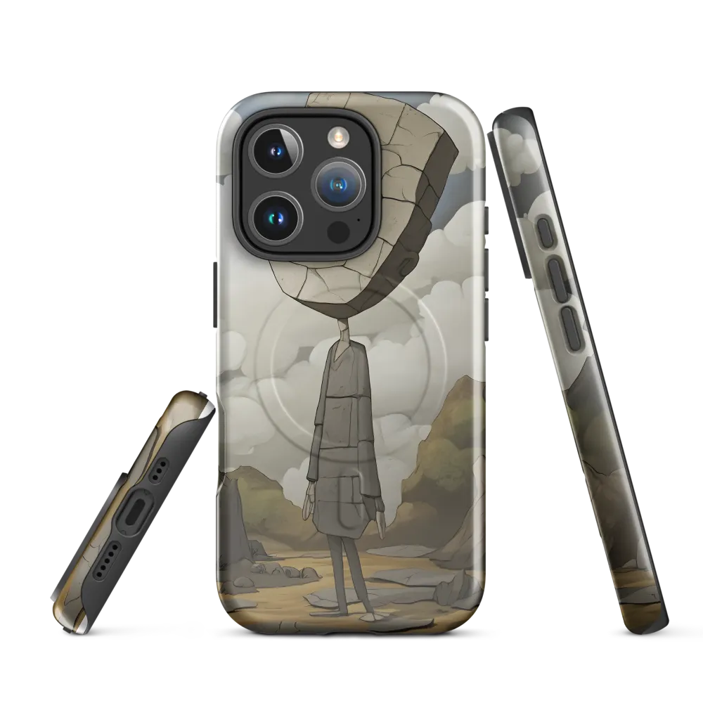 Whimsical Stone Figure in a Rocky Landscape | Phone Case |  16 Pro | MagSafe® Tough Case | Glossy