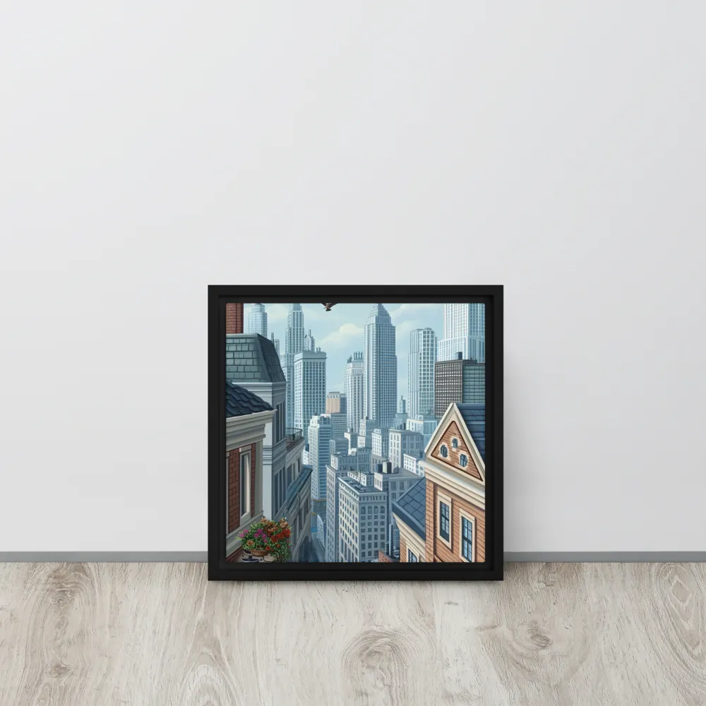 Urban Symphony | Canvas with Black Frame | 12″×12″