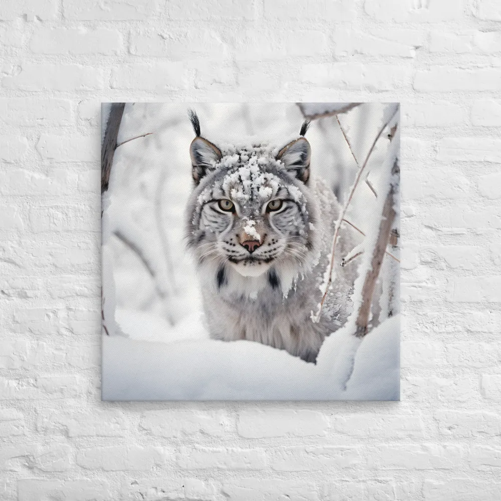Whispers of Winter: The Lynx in Snow | Canvas | 28″×28″