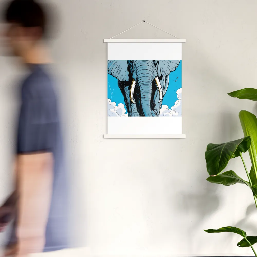 Majestic Presence: The Elephant | Poster With White Wood Hanger | 18″×24″