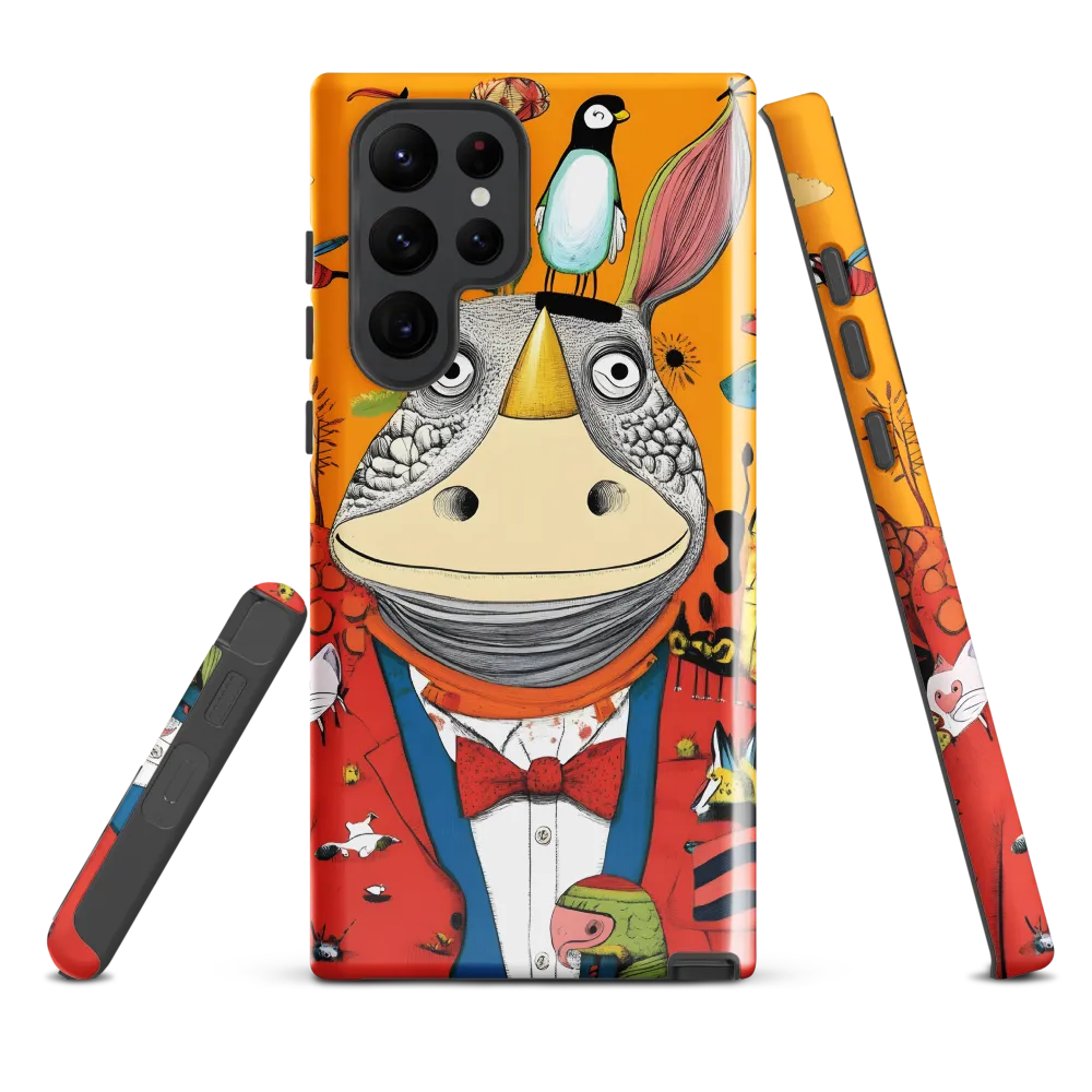 Whimsical Rhinoceros: A Playful Encounter
