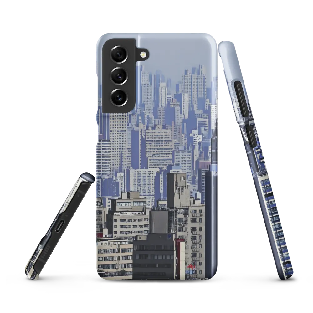Urban Symphony: A Cityscape in Blues and Grays | Phone Case |  S21 FE | Snap Case | Matte