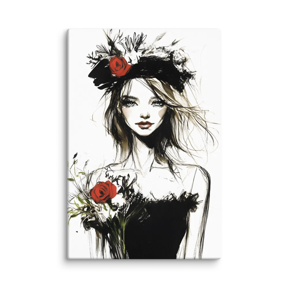 Elegance in Black and Red | Canvas | 32″×48″