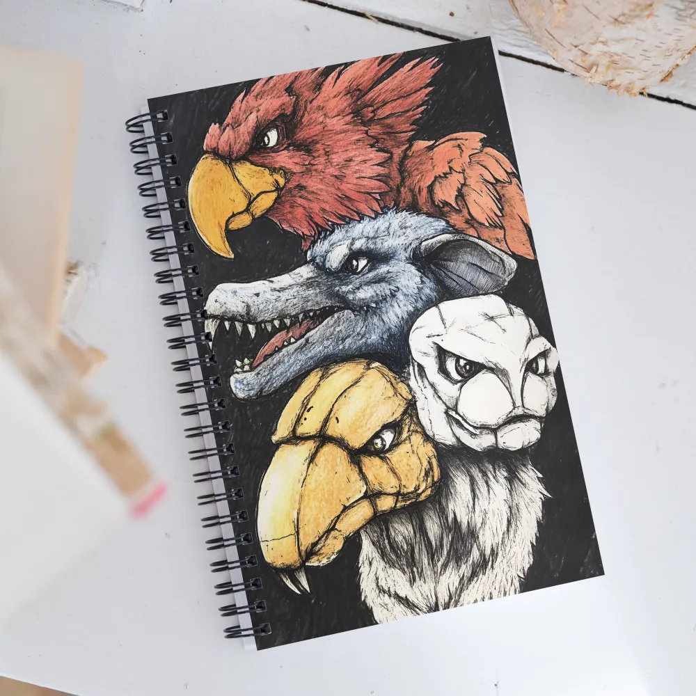 Mythical Beasts in Harmony | Spiral Notebook