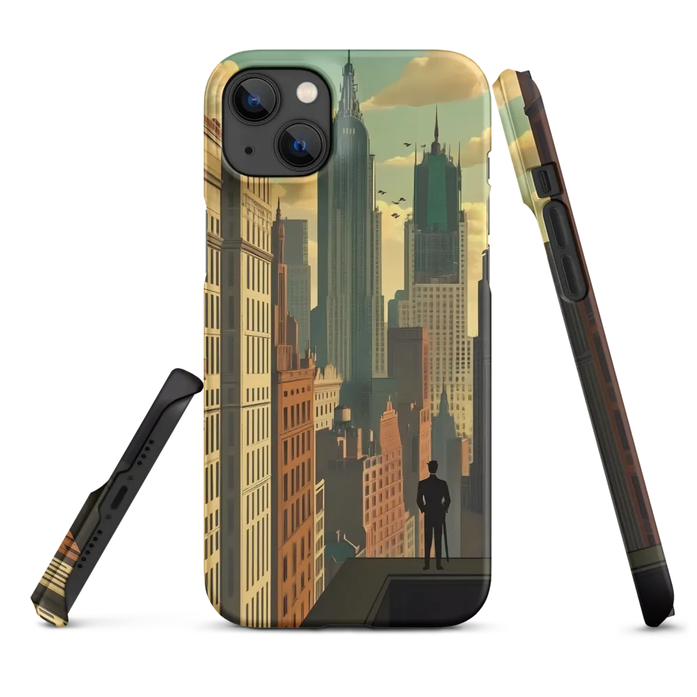 Urban Dreams: A Silhouette in Art Deco Cityscape