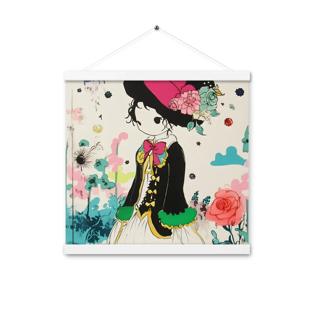 Whimsical Garden Reverie | Poster With White Wood Hanger | 16″×16″