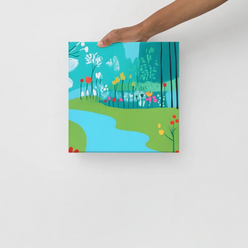 Whispers of Spring: A Colorful Retreat | Canvas | 12″×12″