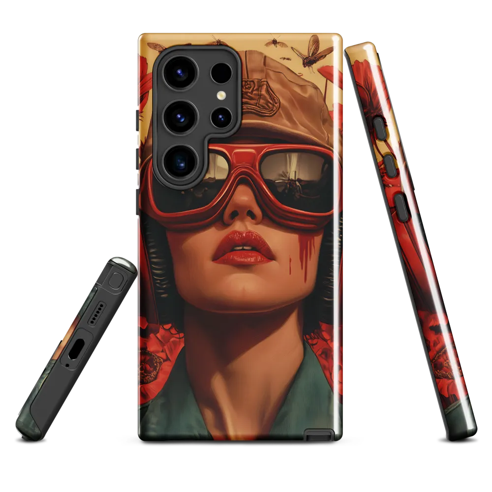 Defiant Portrait in a Floral Realm | Phone Case |  S24 Ultra | Tough Case | Glossy