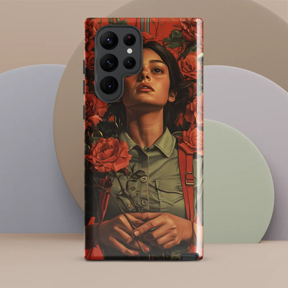 Harmony and Strength: A Portrait Among Roses