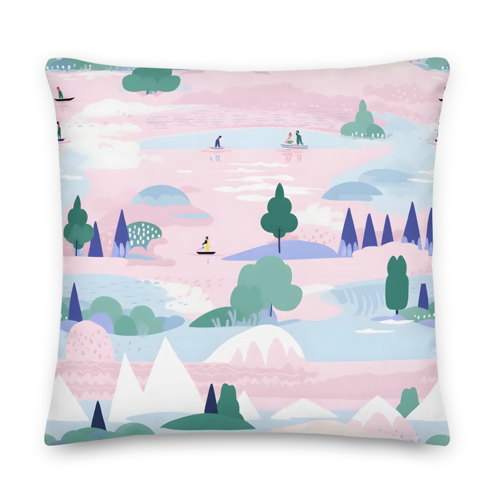 Tranquil Waters: A Dreamy Landscape | Pillow | 22″×22″