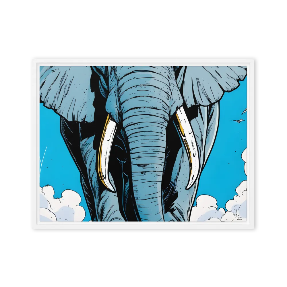 Majestic Presence: The Elephant | Canvas with White Frame | 18″×24″