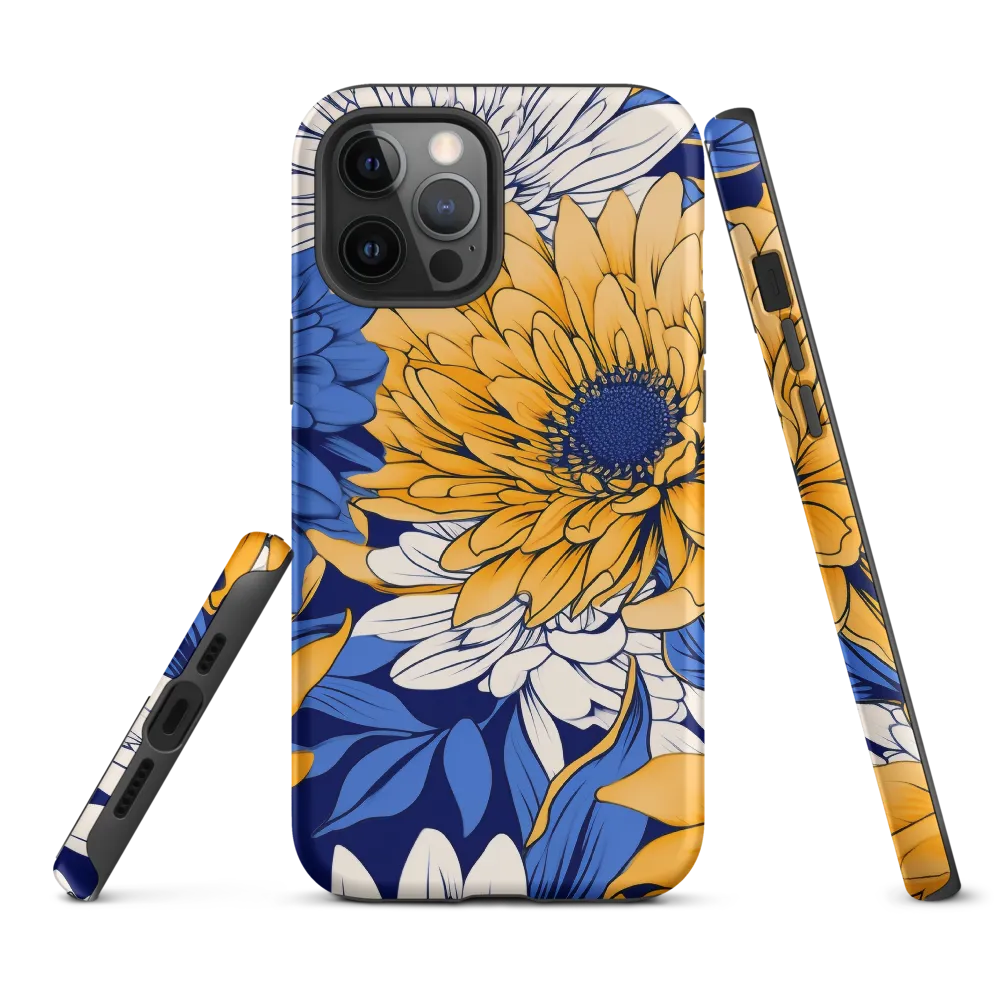 Floral Harmony in Blue and Yellow