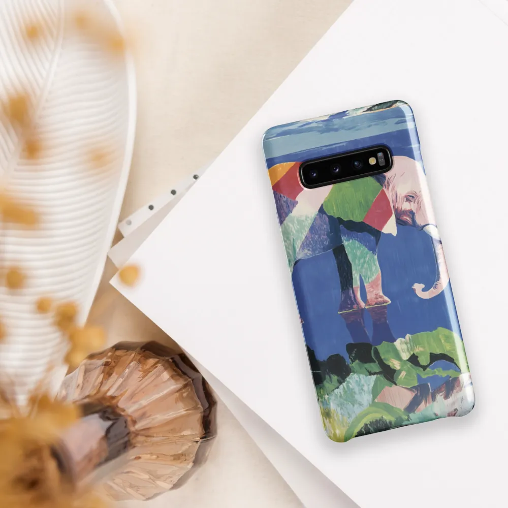 Serenity in Color: The Elephants of Reflection | Phone Case |  S10 Plus | Snap Case | Glossy