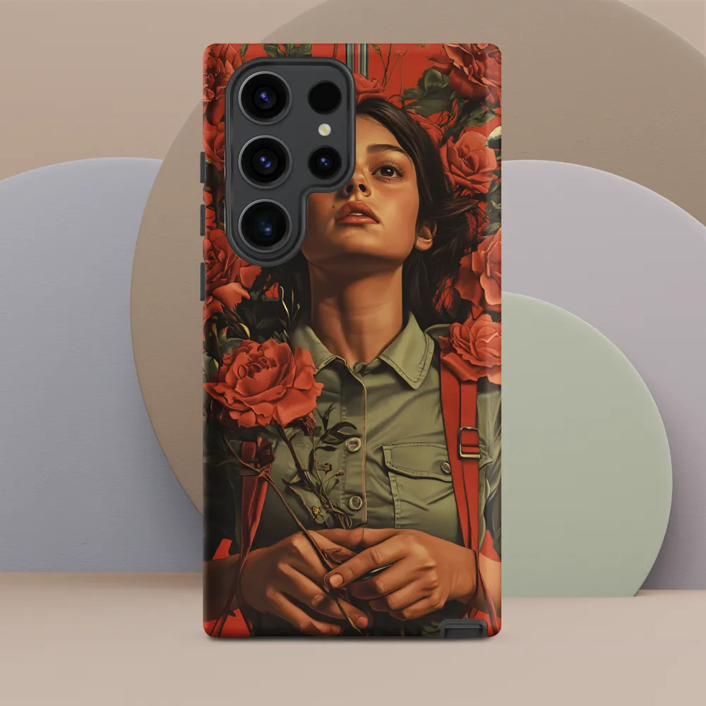 Harmony and Strength: A Portrait Among Roses