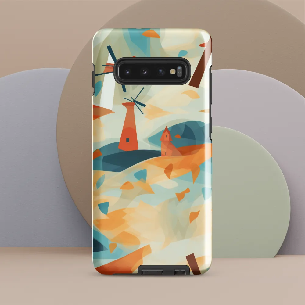 Whimsical Windmills in a Tranquil Landscape | Phone Case |  S10 Plus | Tough Case | Glossy