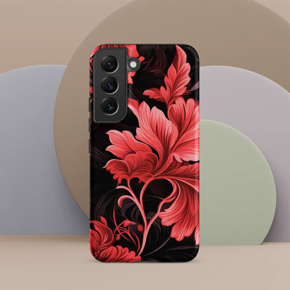 Tropical Elegance in Red | Phone Case |  S22 | Tough Case | Matte