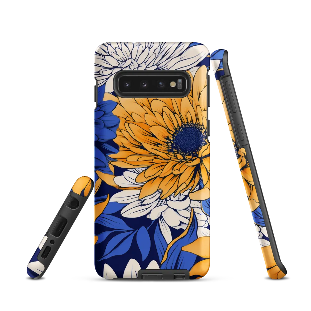 Floral Harmony in Blue and Yellow