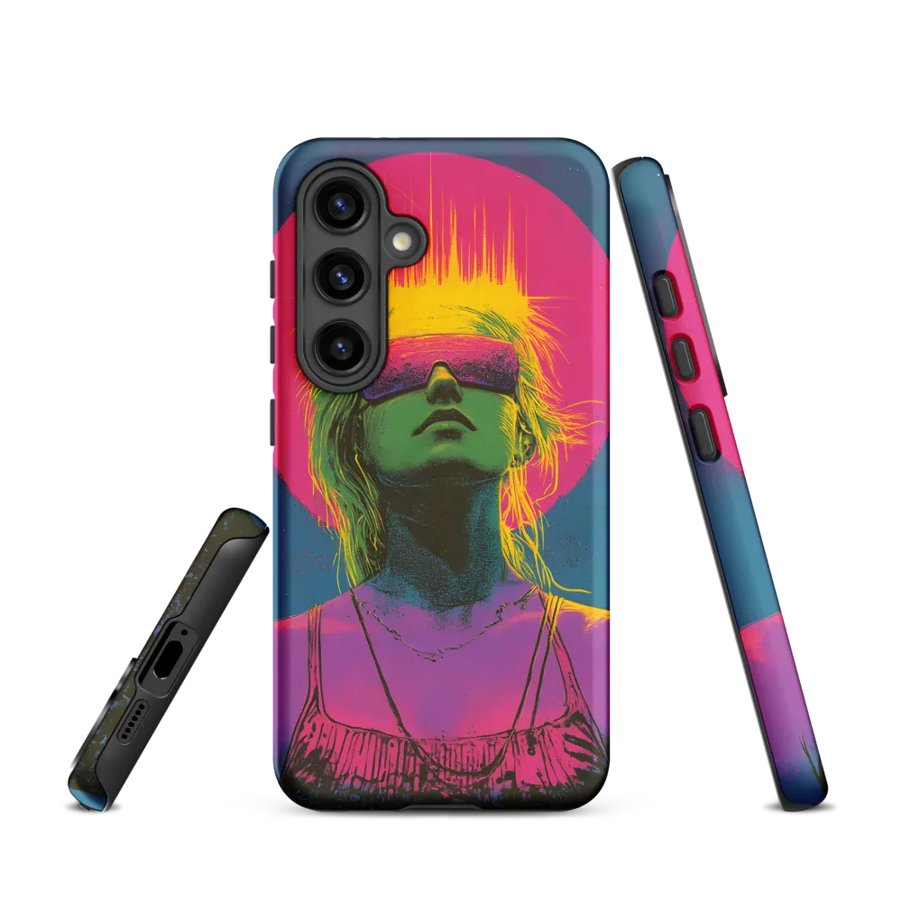 Neon Dreams: Portrait of a Modern Muse | Phone Case |  S24 | Tough Case | Matte