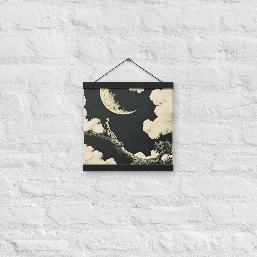 Whispers of the Moon | Poster With Black Wood Hanger | 12″×12″