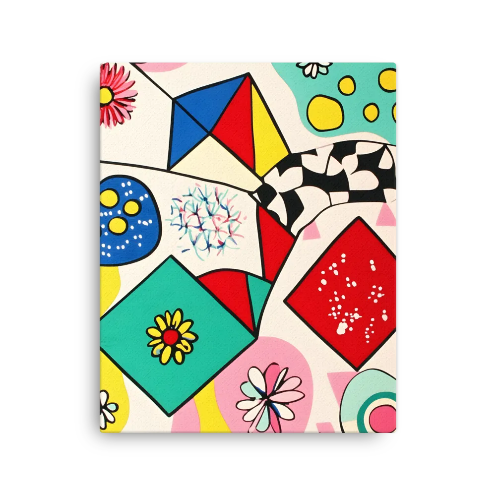 Joyful Geometry: A Playful Dance of Shapes and Colors | Thin Canvas | 16″×20″