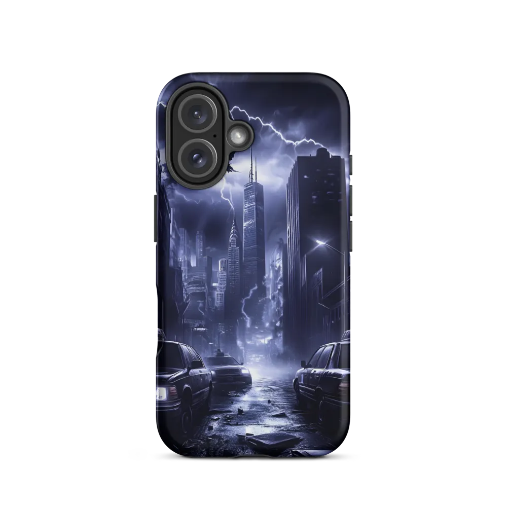 Stormy Cityscape: Shadows of the Night | Phone Case