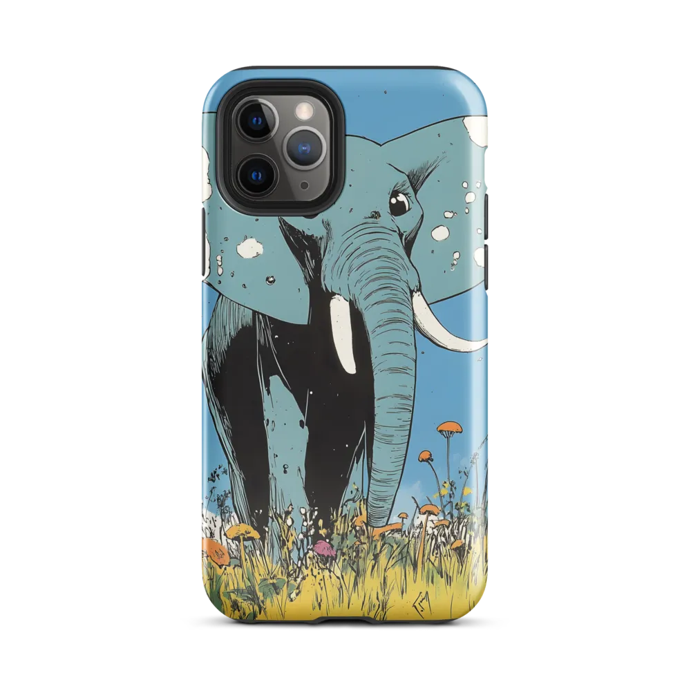 Whimsical Blue Elephant in Bloom