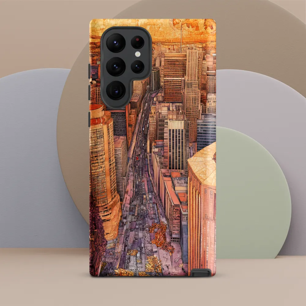 Mosaic Cityscape at Dusk