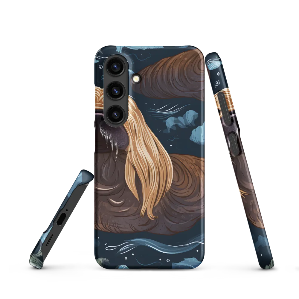 Whimsical Walruses in Deep Blue