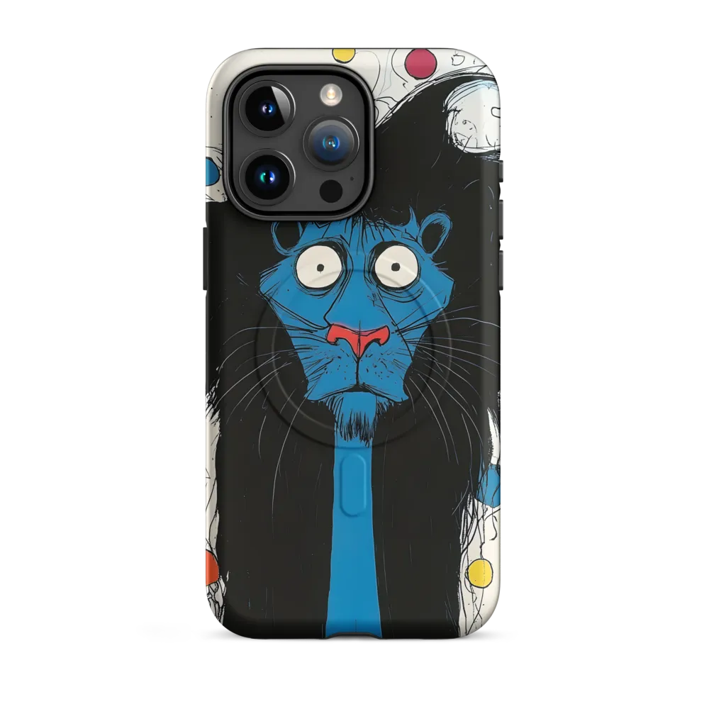 Whimsical Blue Lion