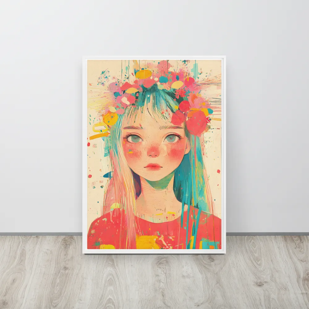 Whimsical Blossom | Canvas with White Frame | 20″×28″