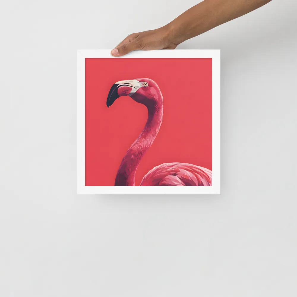 Crimson Flamingo 
 Poster with White Frame | 12″x 12″