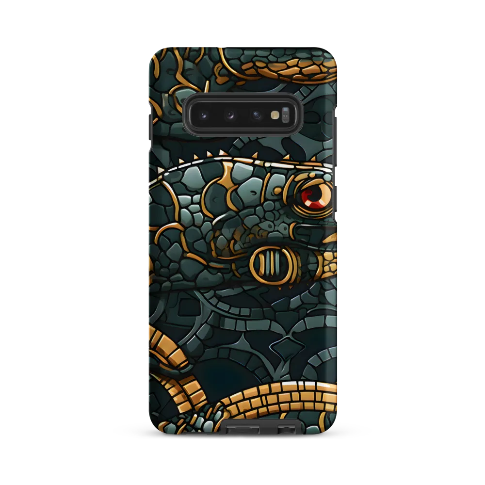 Reptilian Elegance: A Digital Art Nouveau Tapestry