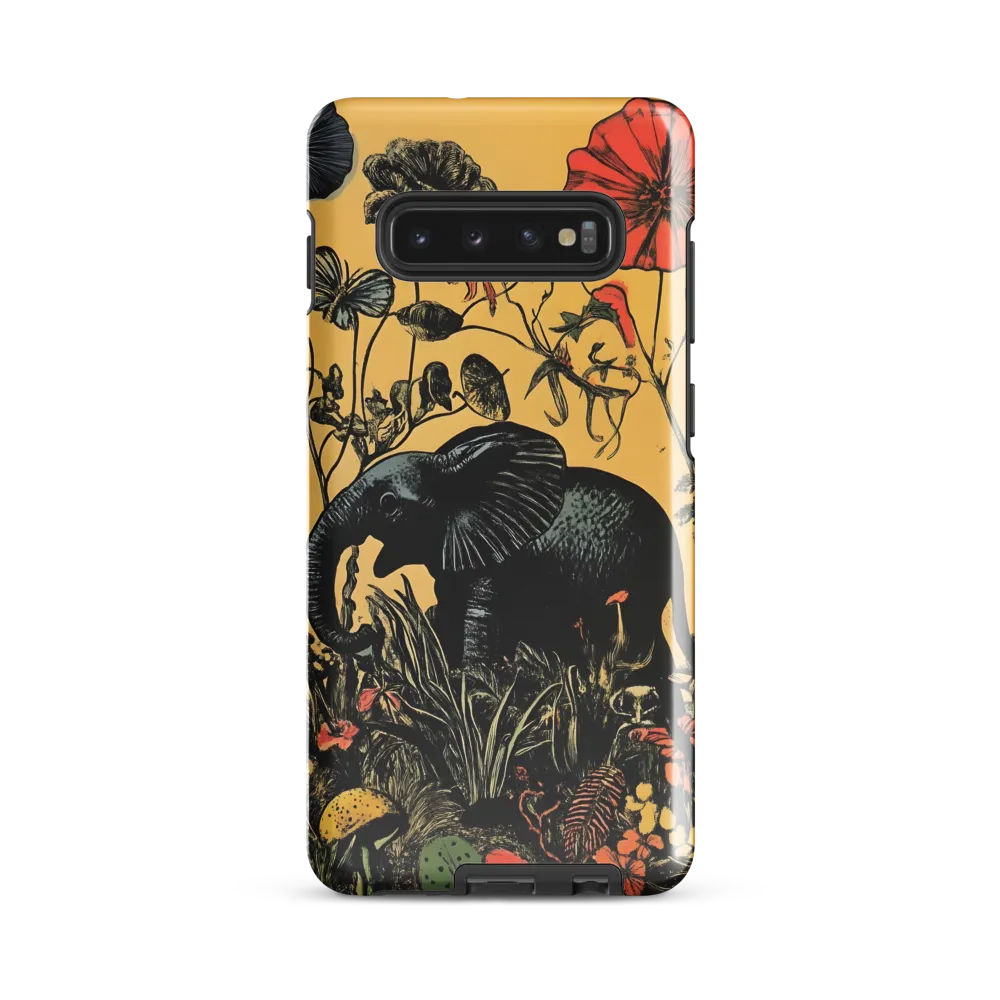 Floral Majesty: The Elephant's Sanctuary | Phone Case |  S10 Plus | Tough Case | Glossy