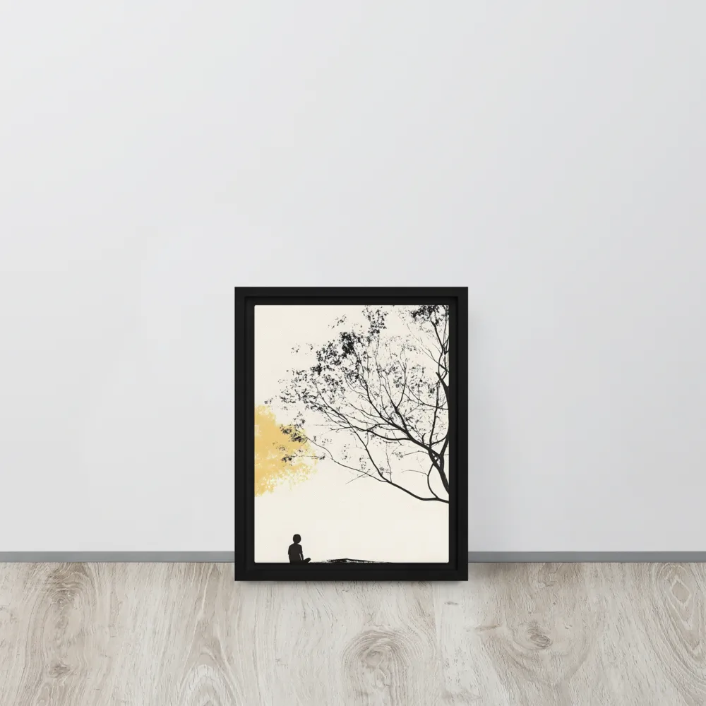 Whispers of Solitude | Canvas with Black Frame | 9″×12″