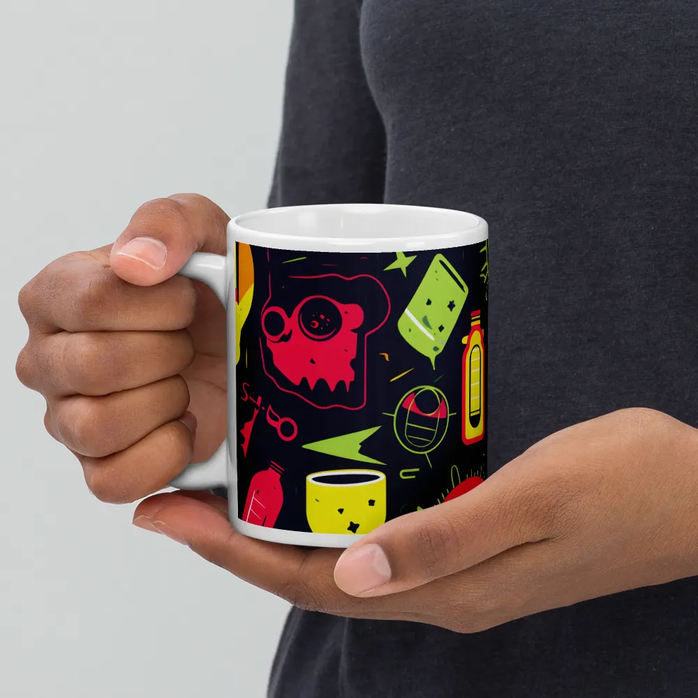 Neon Revelry: A Quirky Exploration of Modern Pop Art | Mugs | Multiple Sizes & Colors