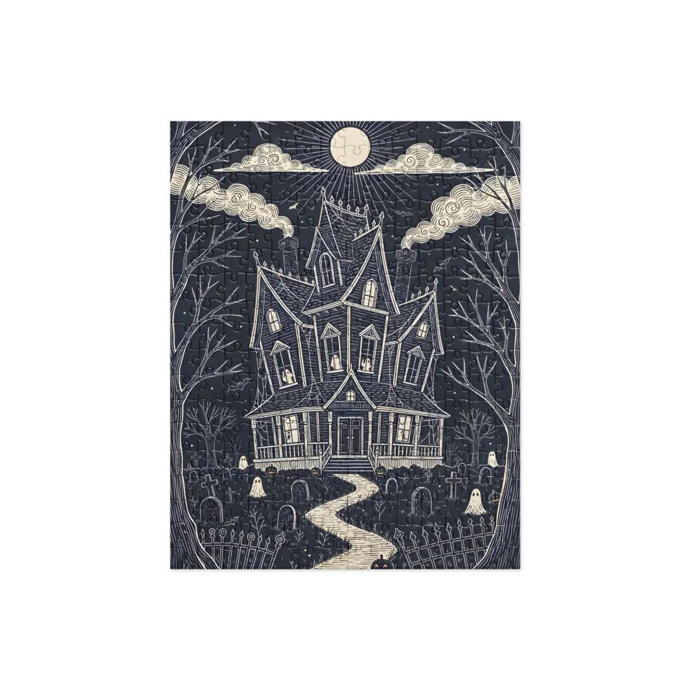 Moonlit Haunted House 
 Jigsaw Puzzle