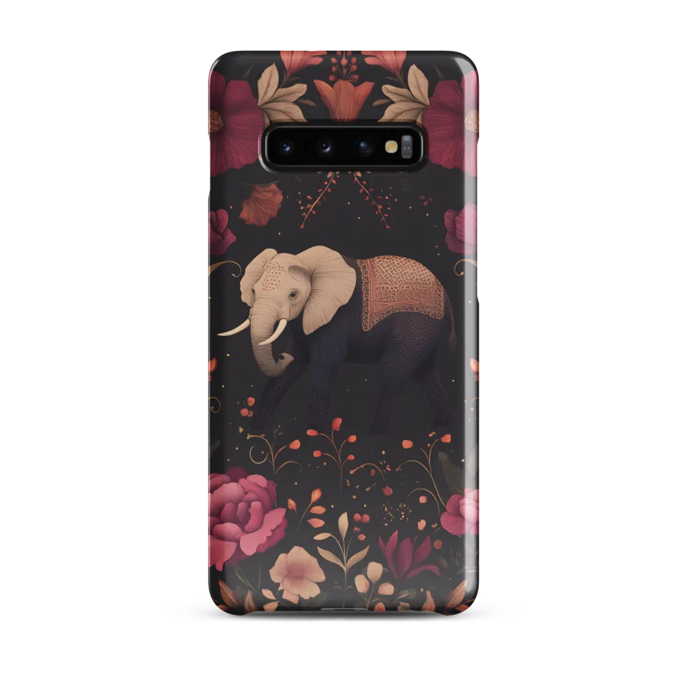 Whispers of the Wild: Elephants and Blooms | Phone Case |  S10 Plus | Snap Case | Glossy