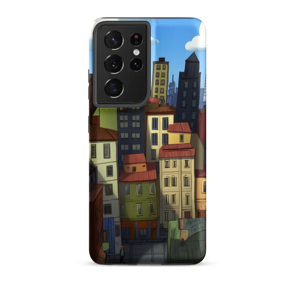 Urban Symphony: A Colorful Cityscape | Phone Case |  S21 Ultra | Tough Case | Matte