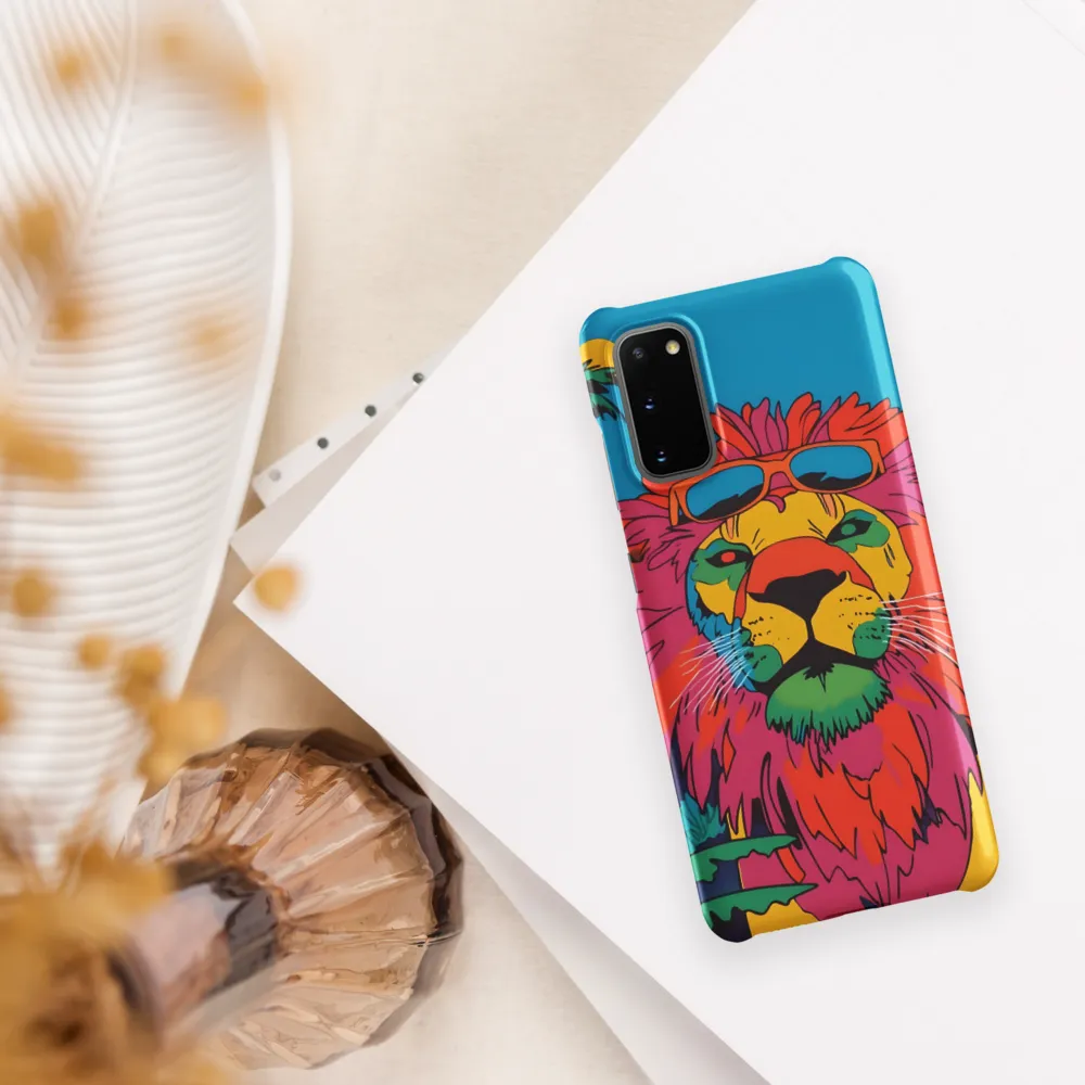 Lion with Sunglasses: A Vibrant Tropical Portrait