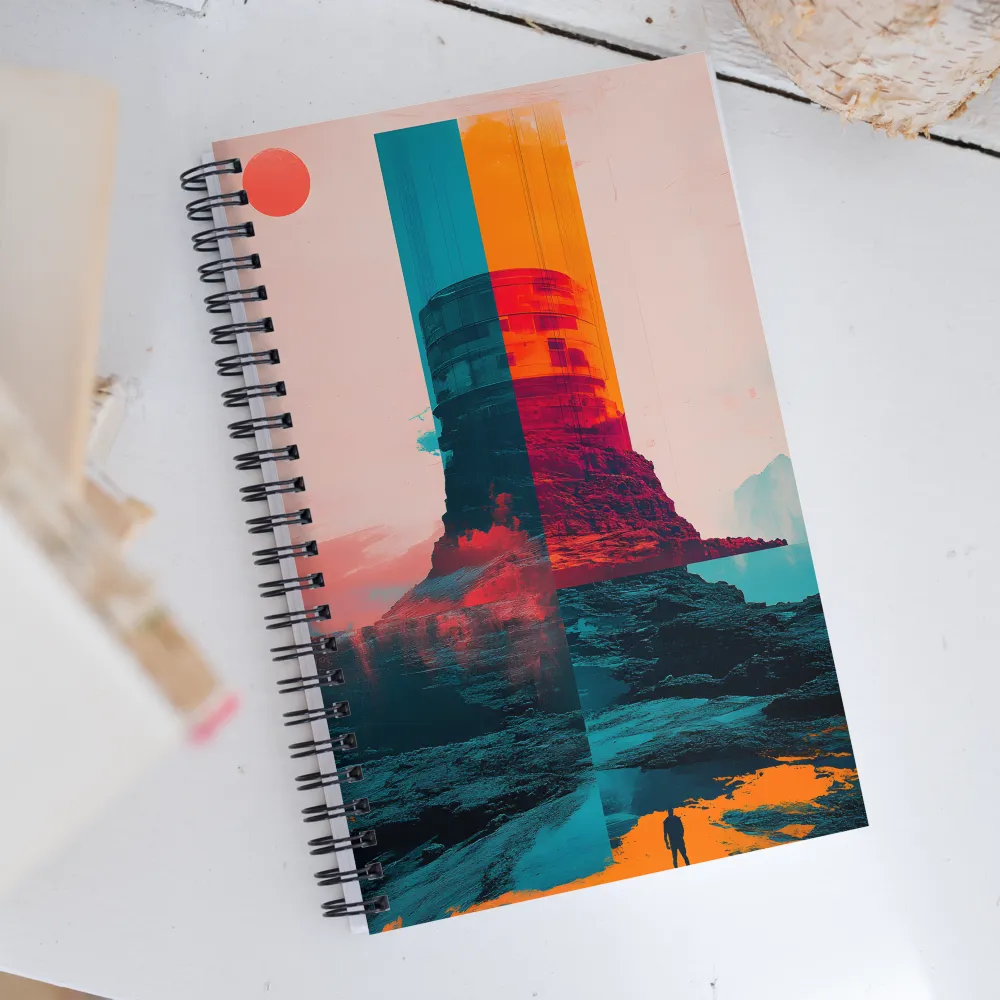 Ethereal Fortress at Sunset | Spiral Notebook