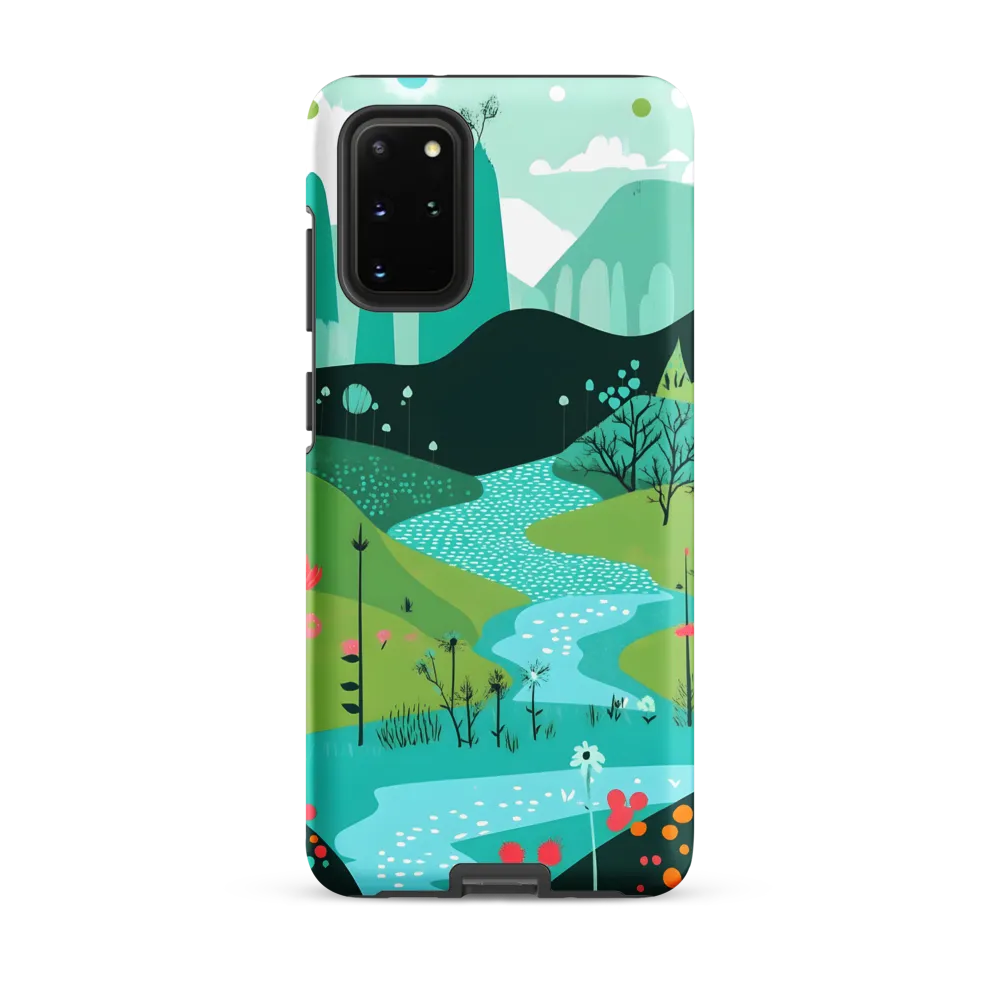 Whimsical River in a Lush Landscape