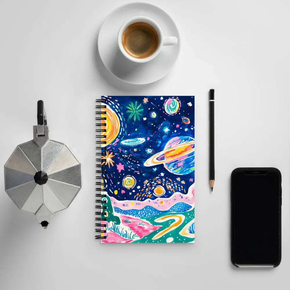 Whimsical Cosmic Landscape | Spiral Notebook